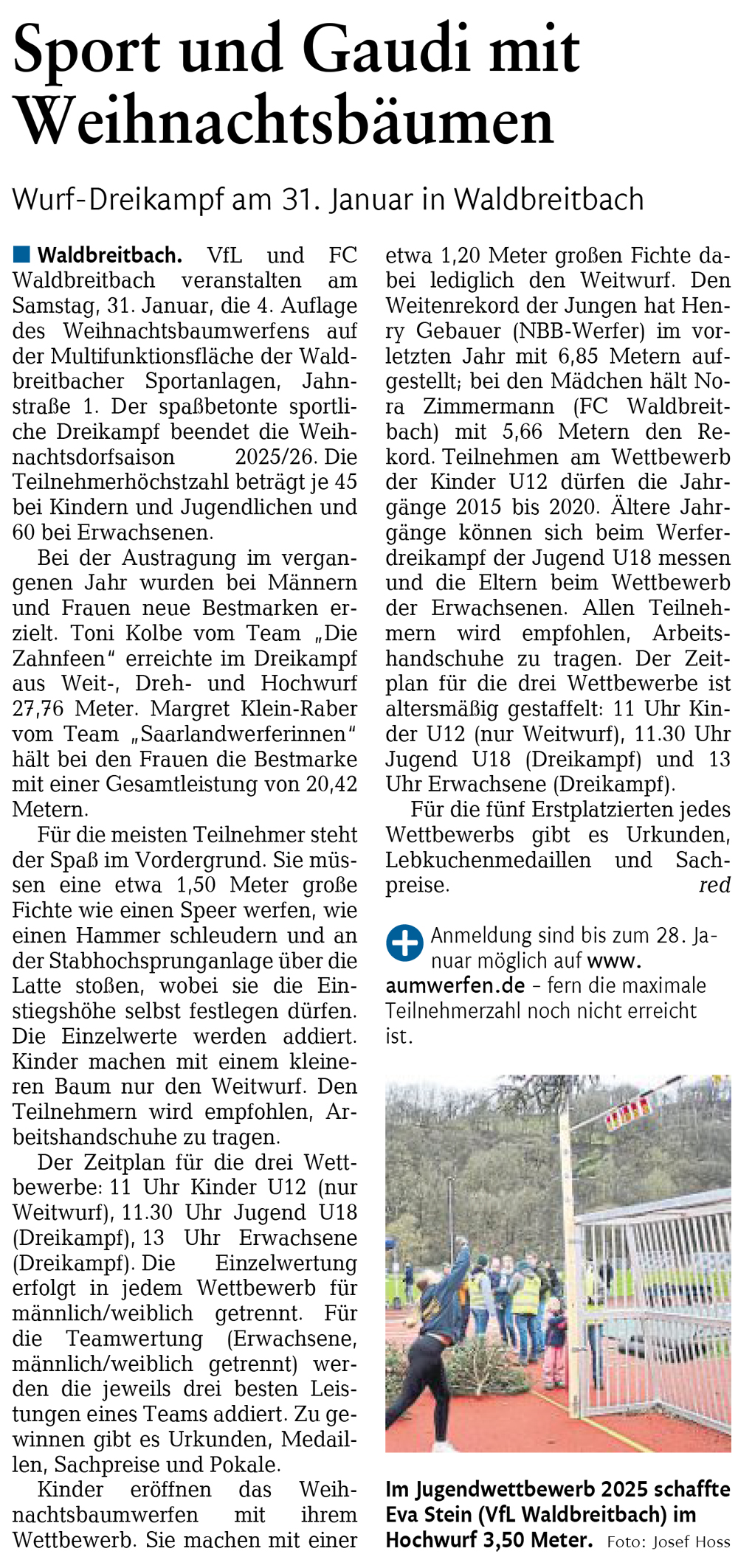 2026-01-09 Rhein-Zeitung Vorbericht