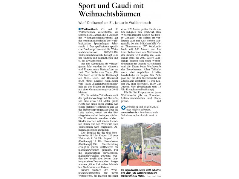2026-01-09 Rhein-Zeitung Vorbericht